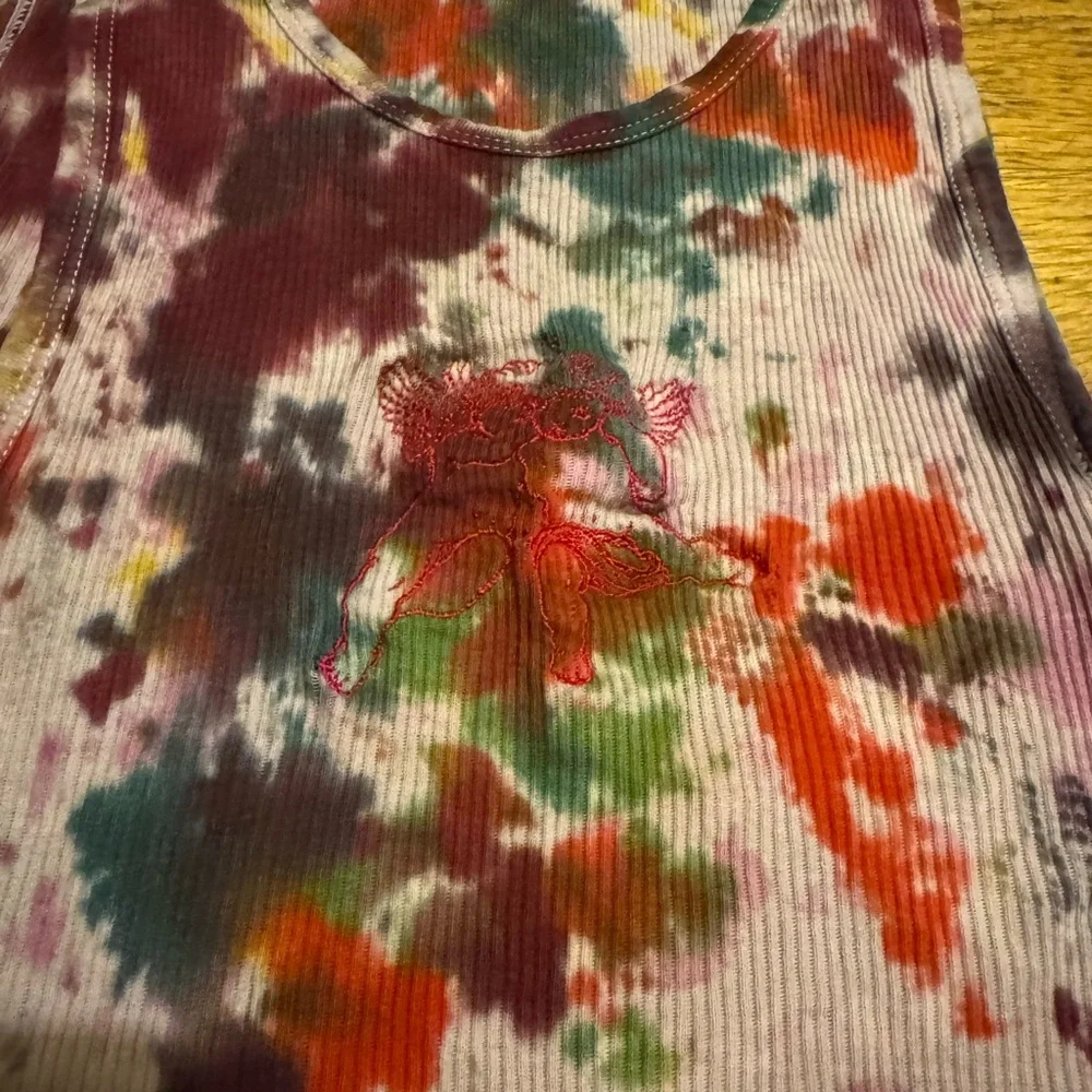 Tie-Dye Ribbed Tank Top - Multicolor - Picture 2 of 8